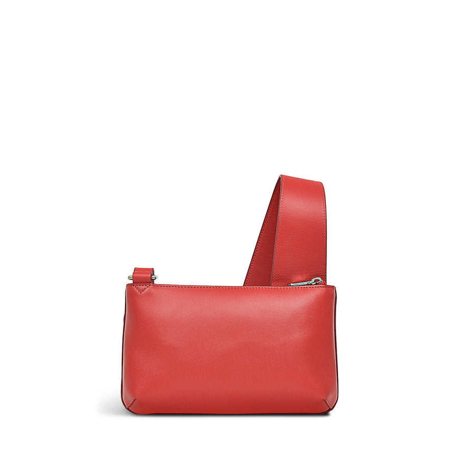 Pockets Leather Mini Ziptop Crossbody Bag in Lava - H2045625