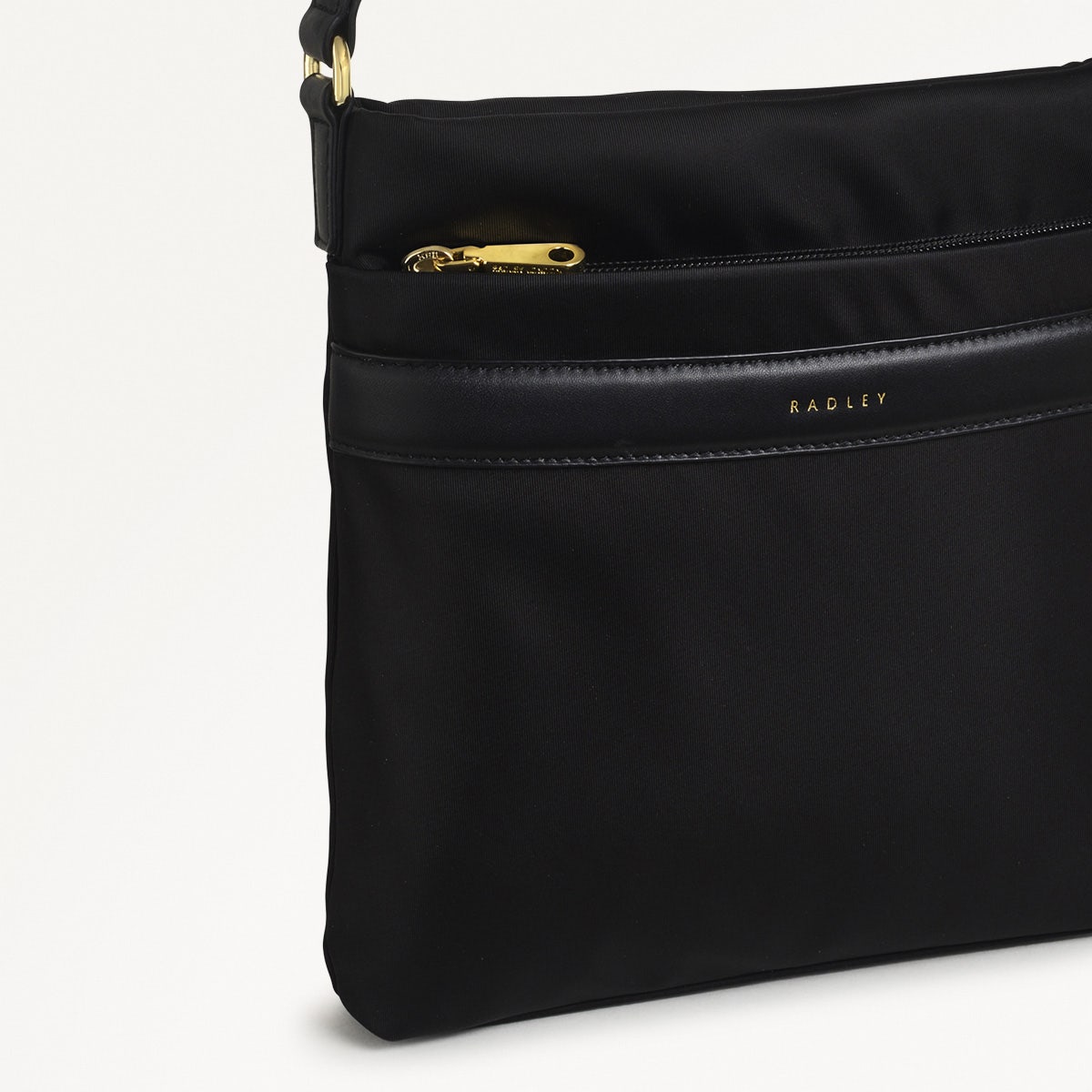 Holland Park Fabric Small Ziptop Crossbody Bag in Black - H2058001