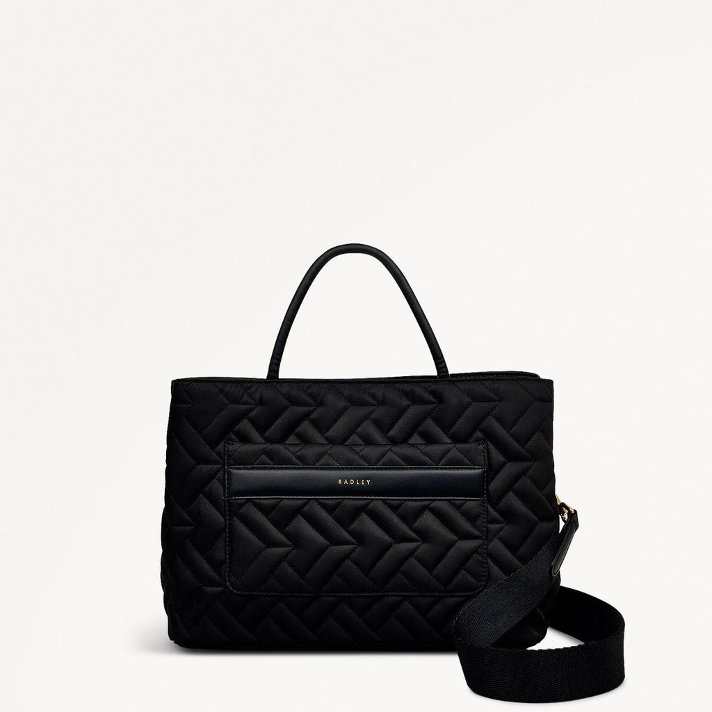 Holland Park Fabric Medium Ziptop Grab Bag in Black - H2062001