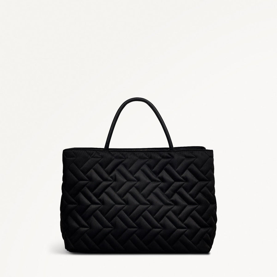 Holland Park Fabric Medium Ziptop Grab Bag in Black - H2062001