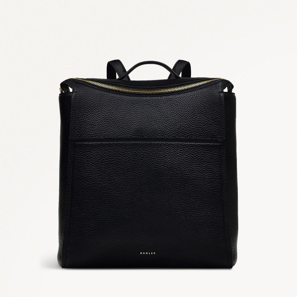 black leather backpack handbag uk Black Medium Ziptop Backpack | Oak Street