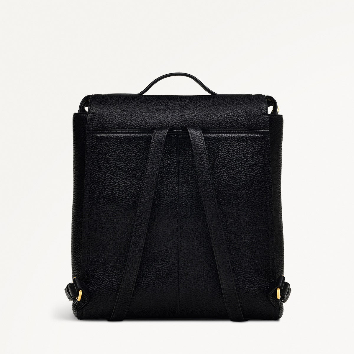 Oak Street Leather Medium Ziptop Backpack In Black - H2066001