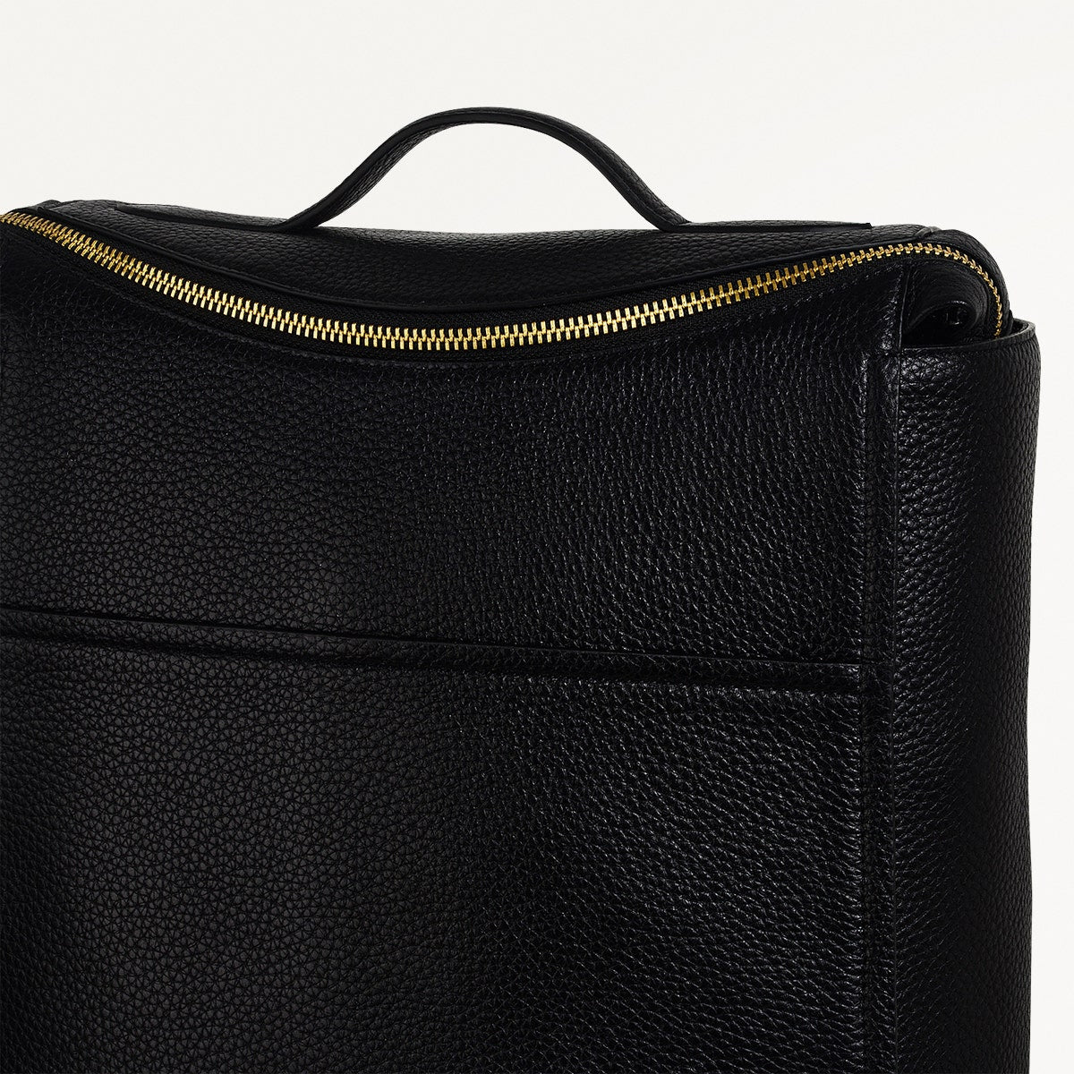Oak Street Leather Medium Ziptop Backpack In Black - H2066001
