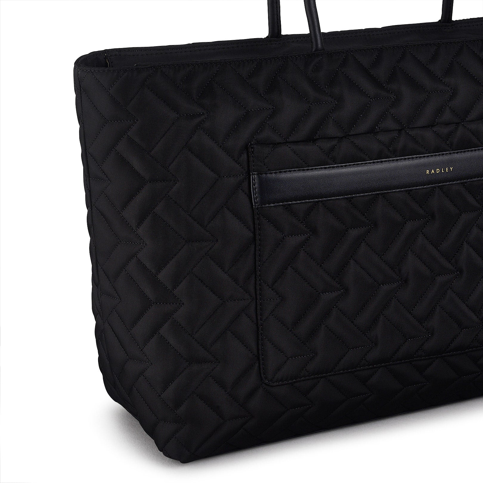 Holland Park Fabric Large Ziptop Tote Bag in Black - H2070001