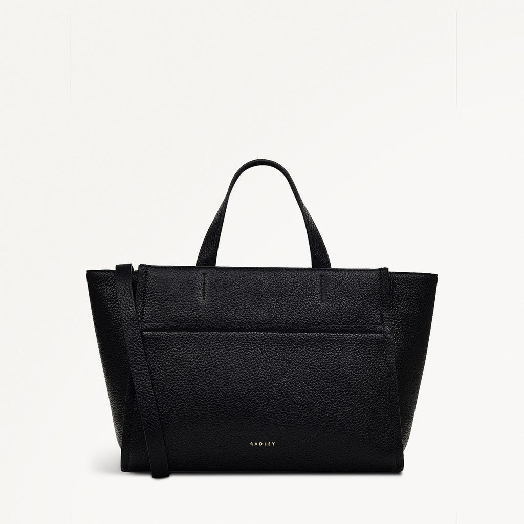 Oak Street Leather Medium Ziptop Grab Bag in Black - H2073001