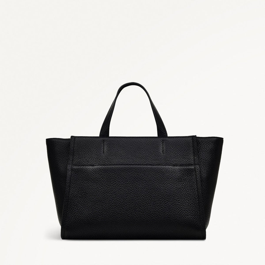 Oak Street Leather Medium Ziptop Grab Bag in Black - H2073001