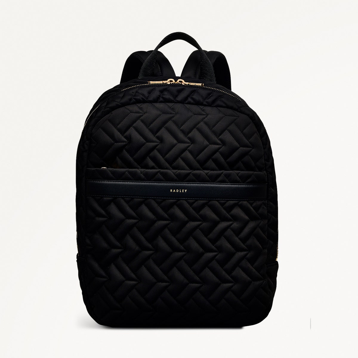 Holland Park Fabric Medium Ziptop Backpack in Black - H2074001