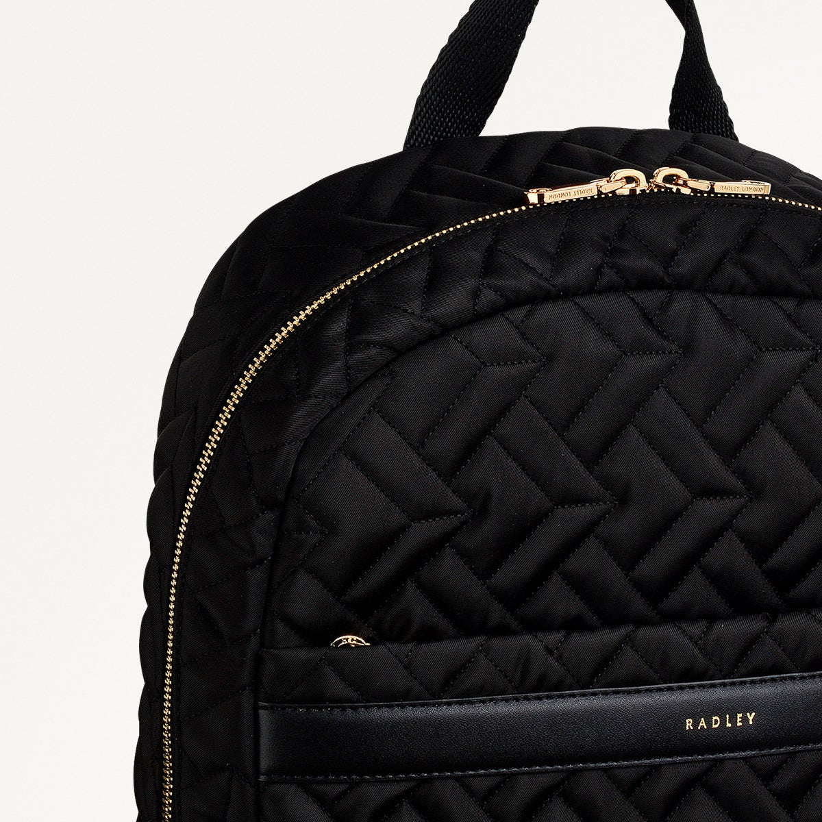 Holland Park Fabric Medium Ziptop Backpack in Black - H2074001