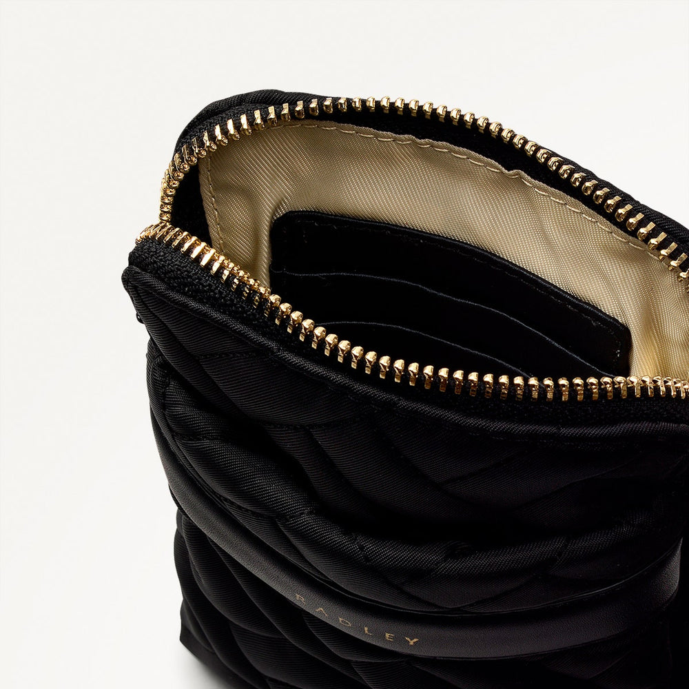 Holland Park Fabric Medium Zip Around Phone Crossbody Bag in Black - H2075001