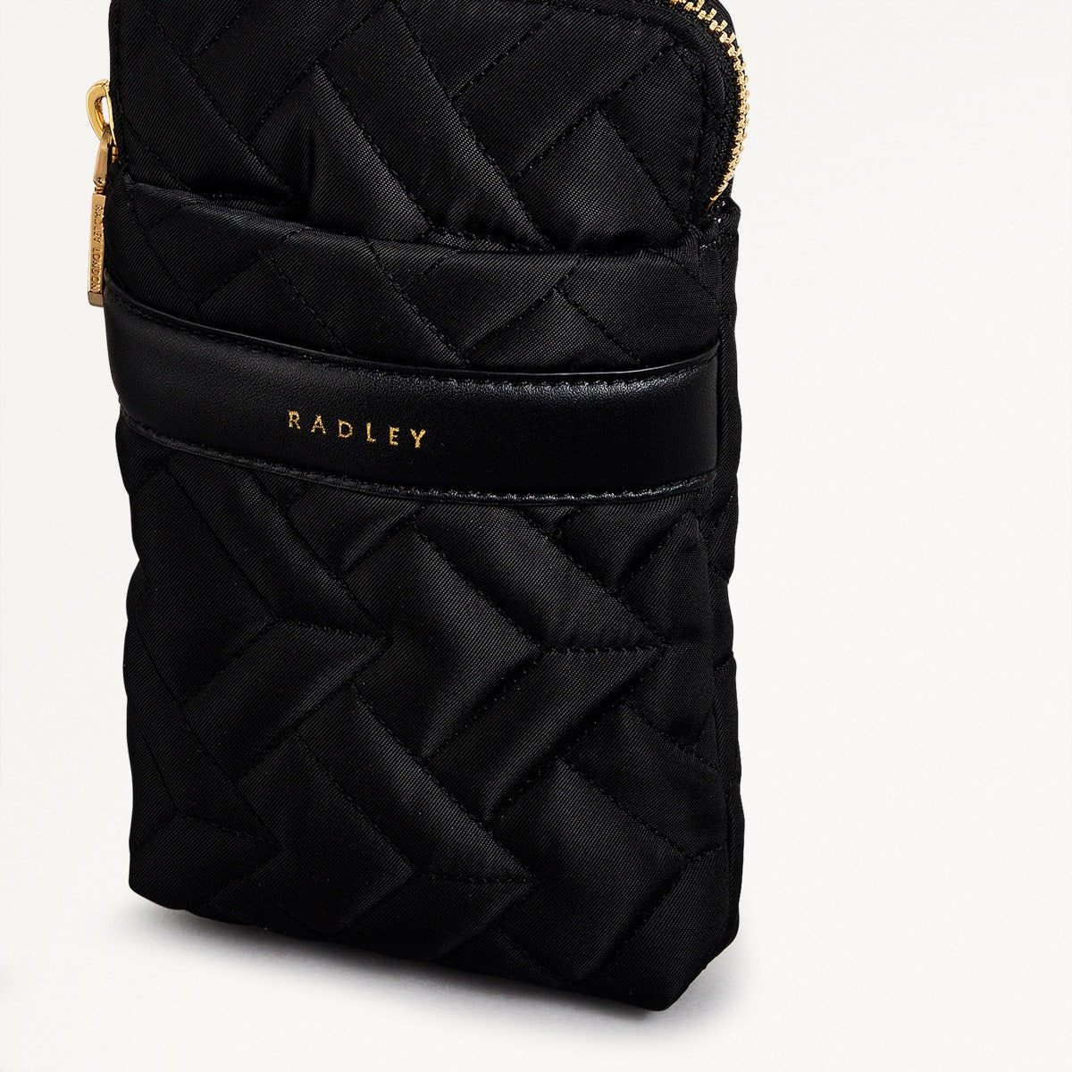 Holland Park Fabric Medium Zip Around Phone Crossbody Bag in Black - H2075001