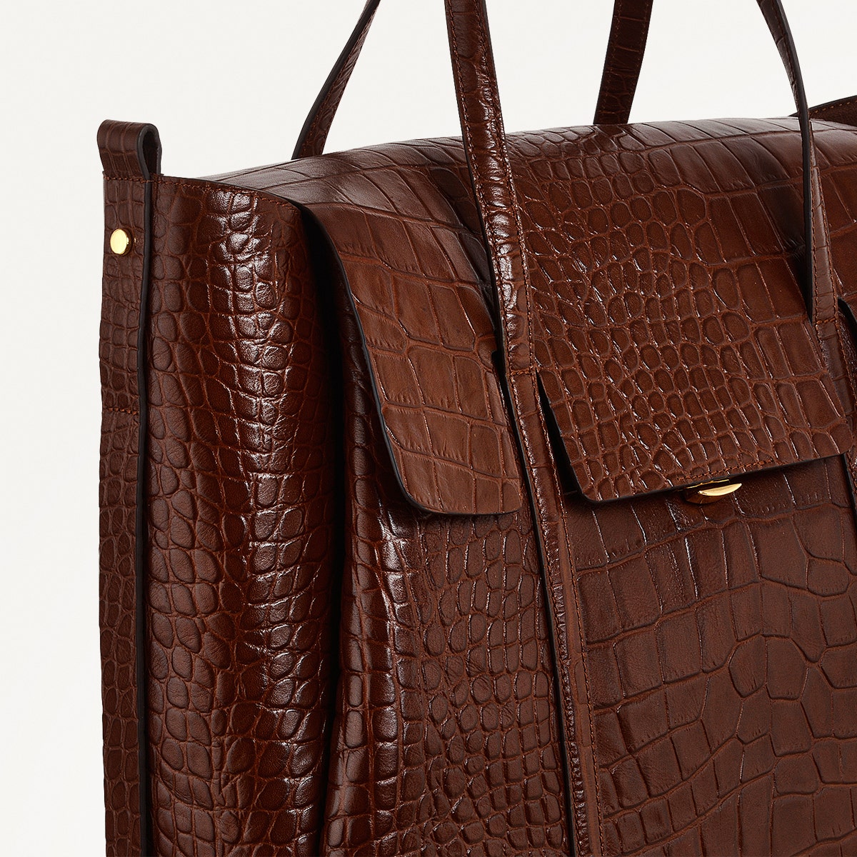 The Chancery Leather Medium Flapover Backpack in Walnut - H2095208