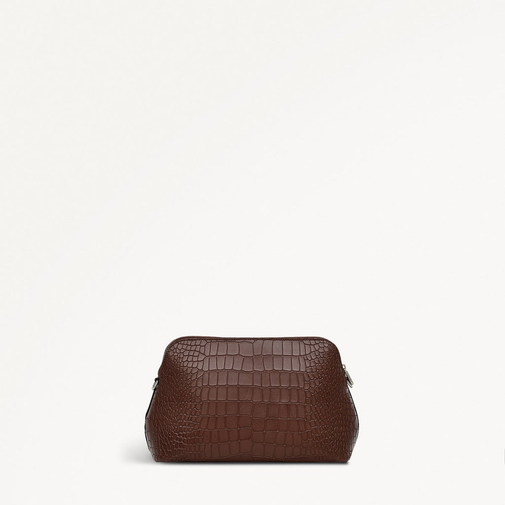 Liverpool Street Leather Medium Ziptop Crossbody Bag in Walnut - H2104208