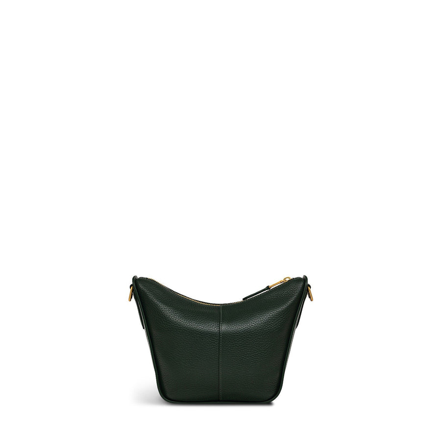 Oak Street Leather Small Ziptop Crossbody Bag in Racing Green - H2108302