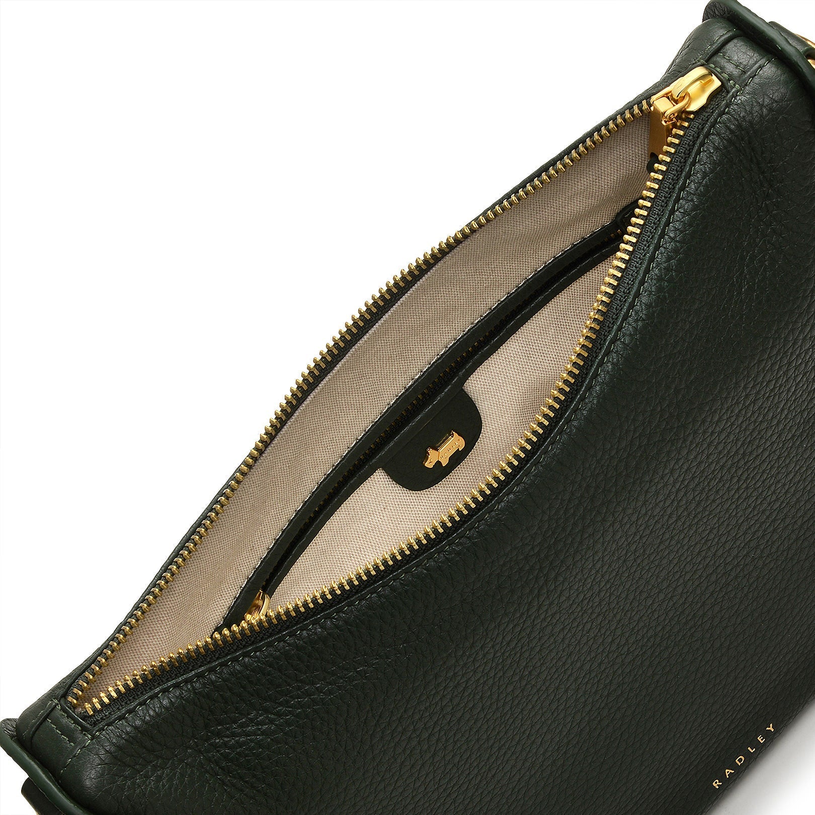 Oak Street Leather Small Ziptop Crossbody Bag in Racing Green - H2108302