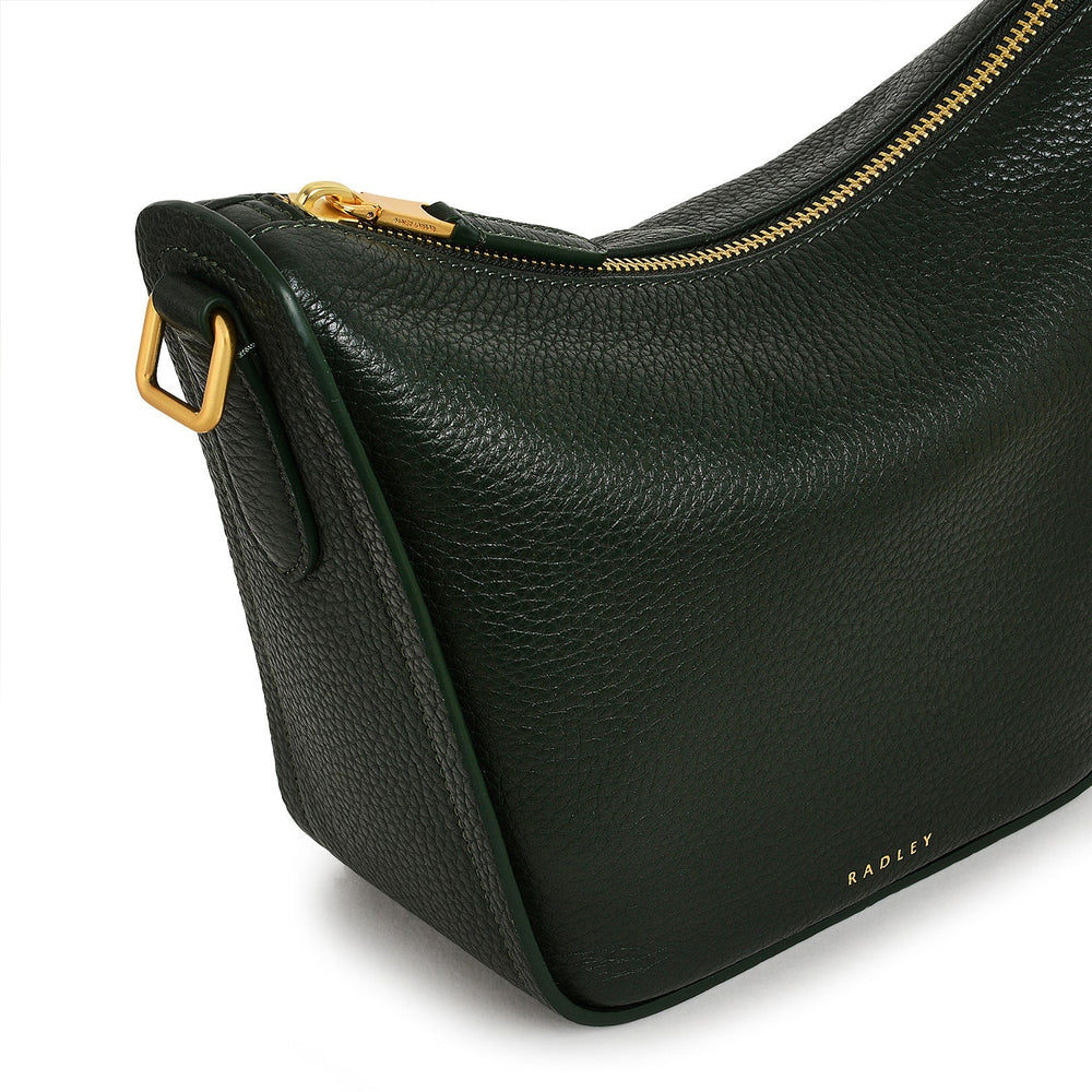 Oak Street Leather Small Ziptop Crossbody Bag in Racing Green - H2108302