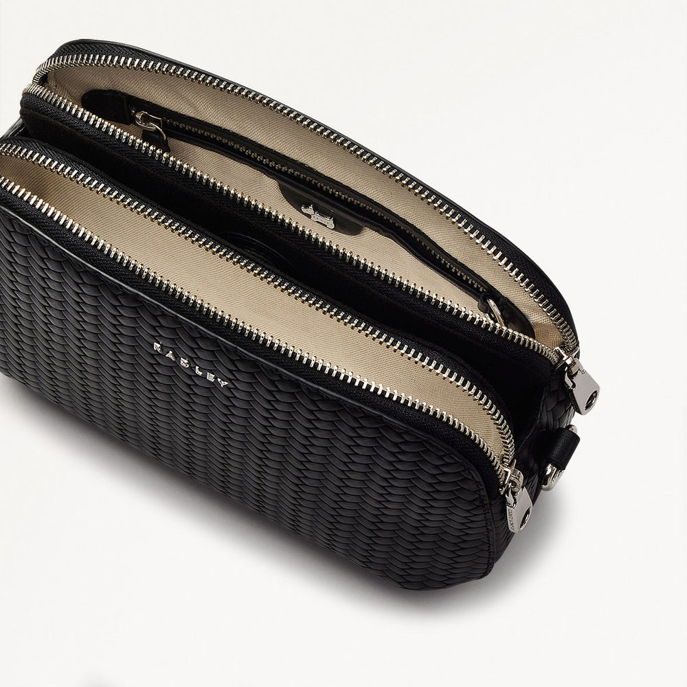 Dukes Place - Weave Medium Ziptop Crossbody Black - H2122001