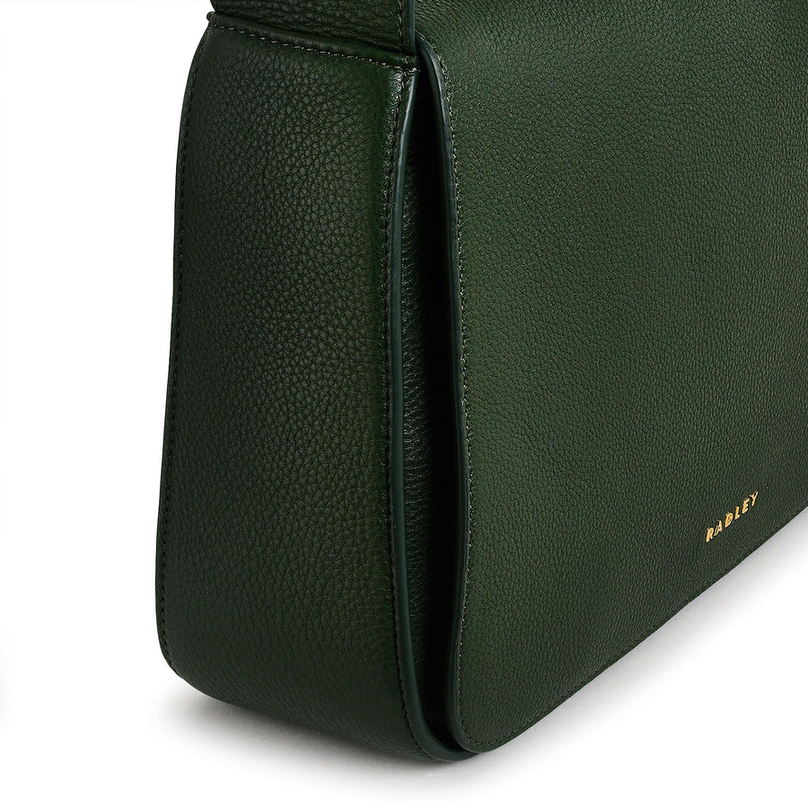 Westwell Lane Leather Medium Flapover Crossbody Bag in Racing Green - H2136302