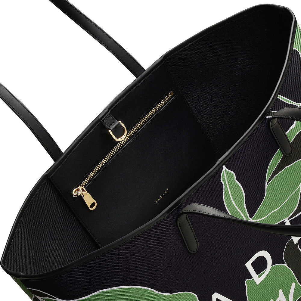 Southwell Gardens Fabric Large Open Top Tote Bag in Black - H2140001