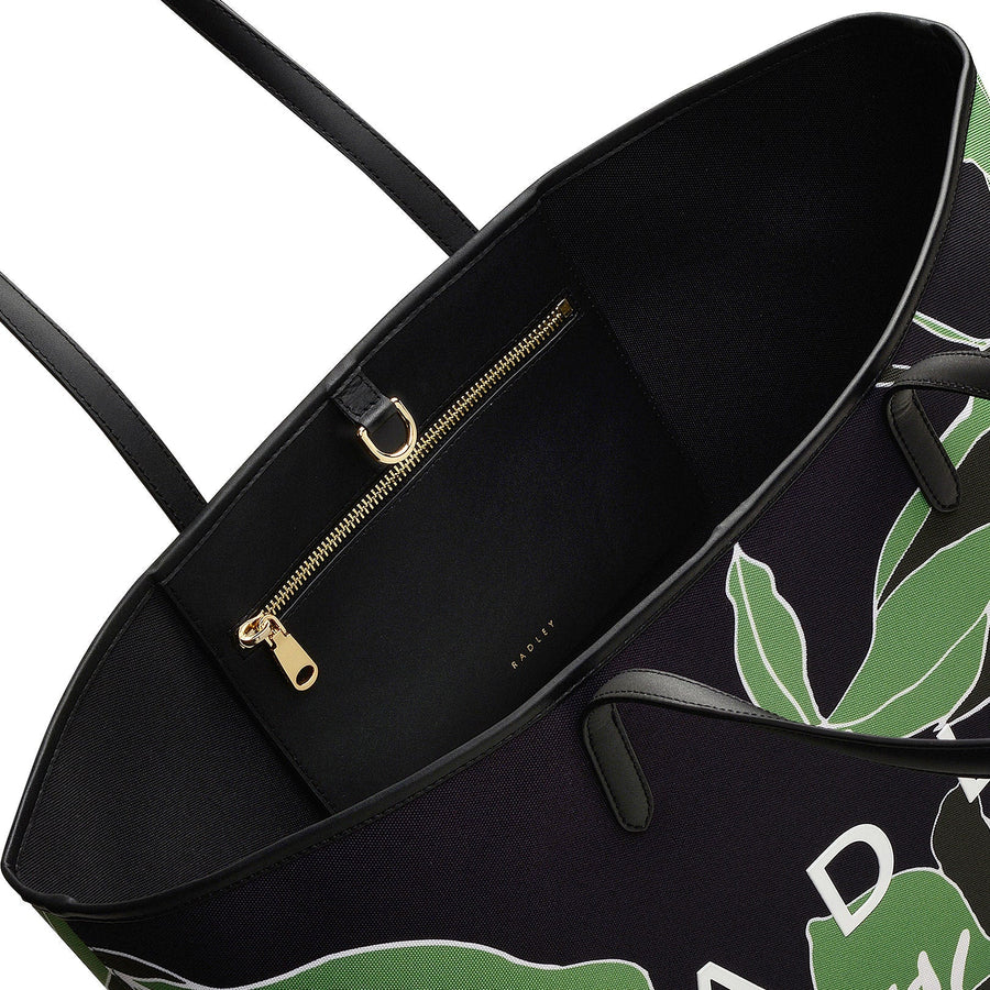 Southwell Gardens Fabric Large Open Top Tote Bag in Black - H2140001