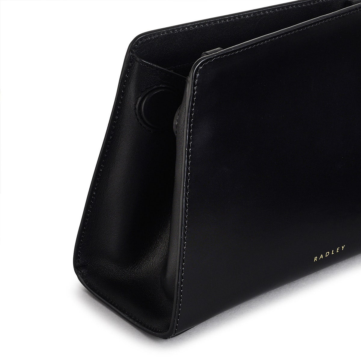 Glasshouse Leather Small Open Top Crossbody Bag in Black - H2155001