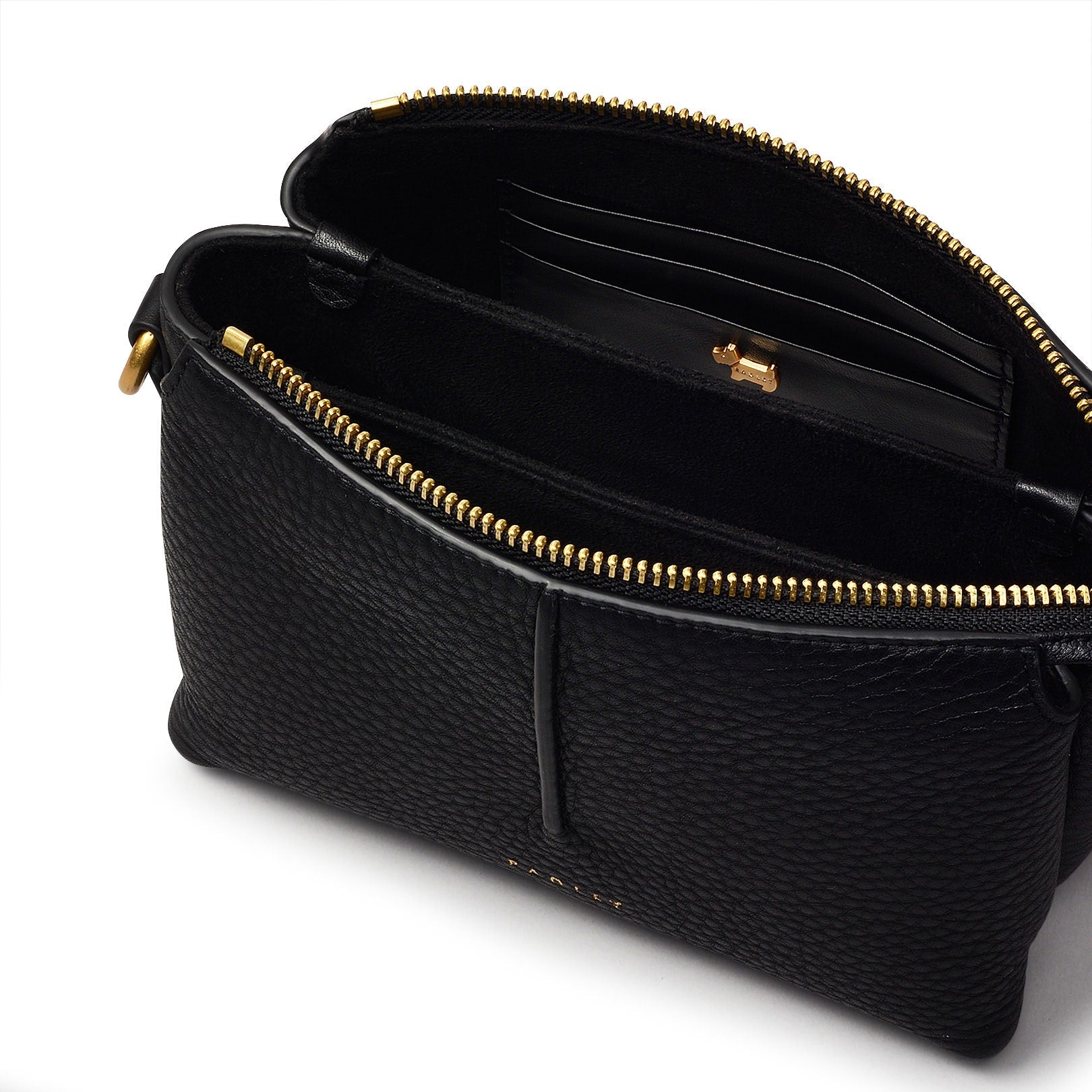 Hillgate Place Leather Mini Ziptop Crossbody Bag in Black - H2156001