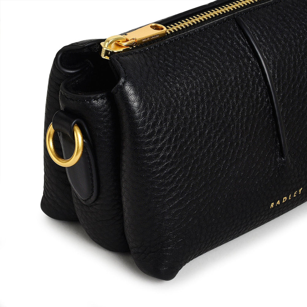 Hillgate Place Leather Mini Ziptop Crossbody Bag in Black - H2156001