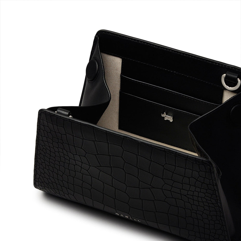 Glasshouse Leather Small Open Top Crossbody Bag in Black - H2175001