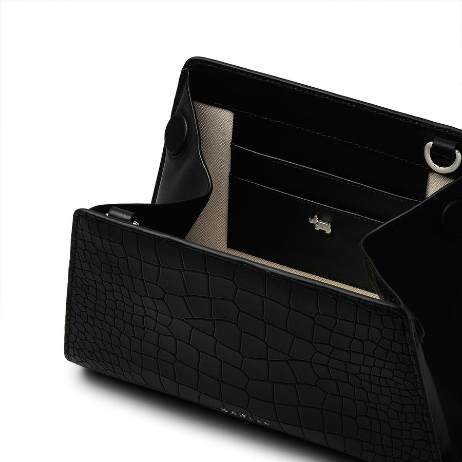 Glasshouse Leather Small Open Top Crossbody Bag in Black - H2175001