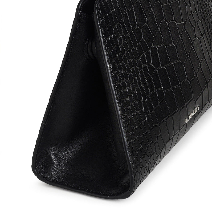 Glasshouse Leather Small Open Top Crossbody Bag in Black - H2175001