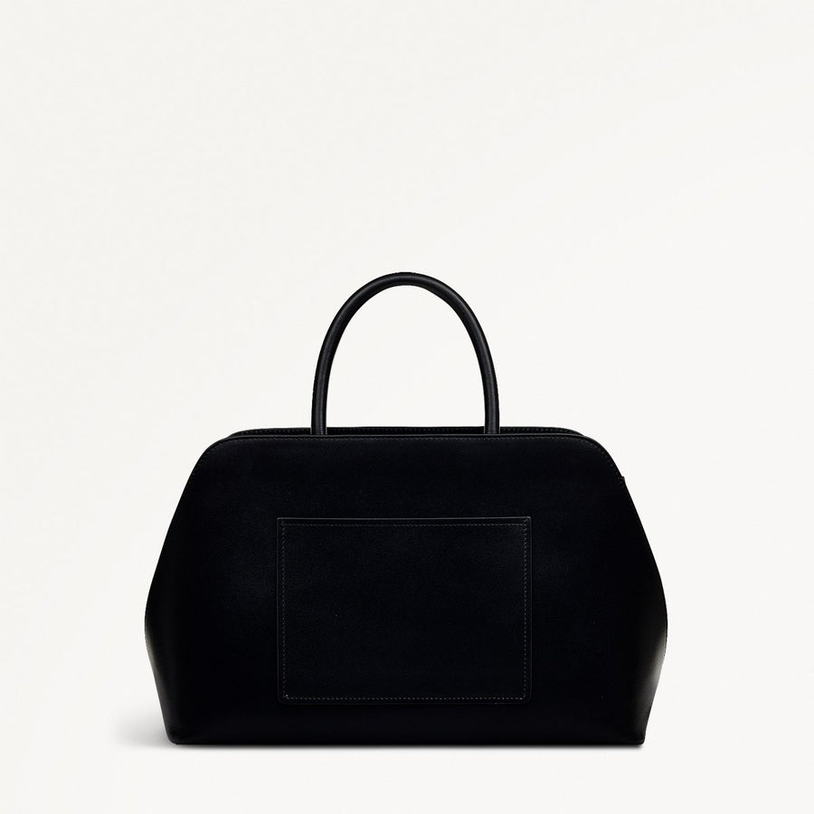 Liverpool Street Leather Medium Ziptop Grab Bag in Black - H2176001