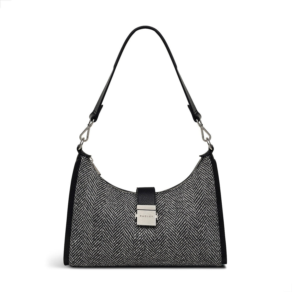 Sloane Street Leather Medium Ziptop Shoulder Bag in Black - H2177001