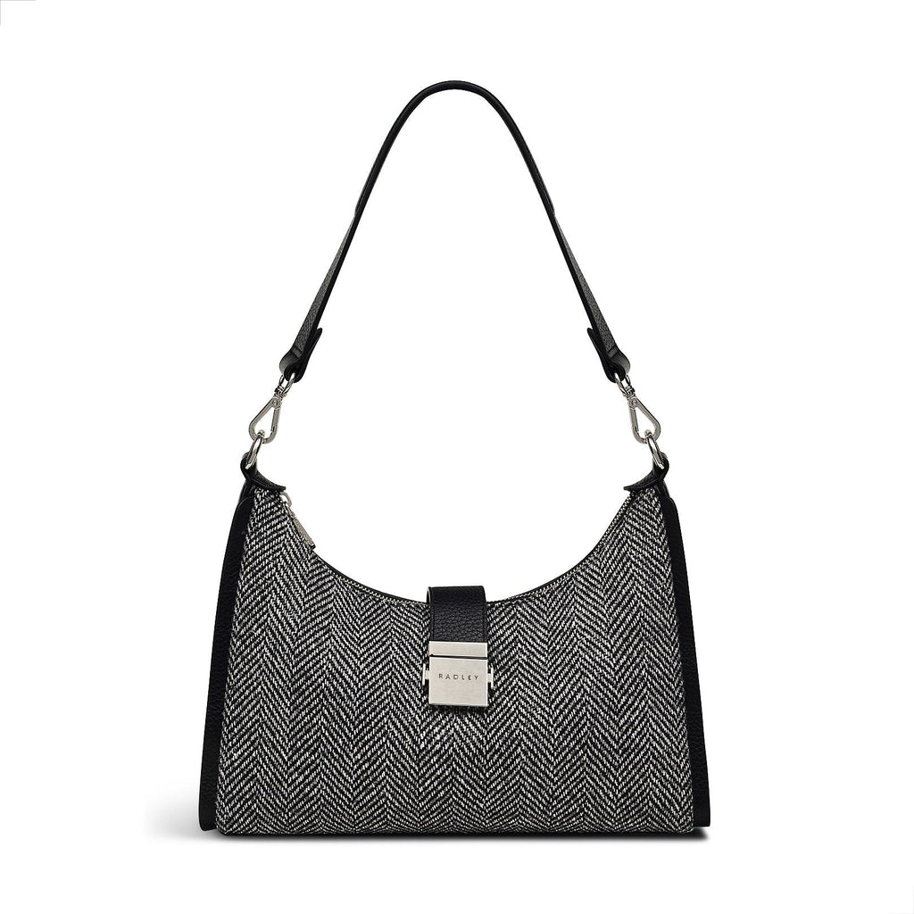 Sloane Street Leather Medium Ziptop Shoulder Bag in Black - H2177001