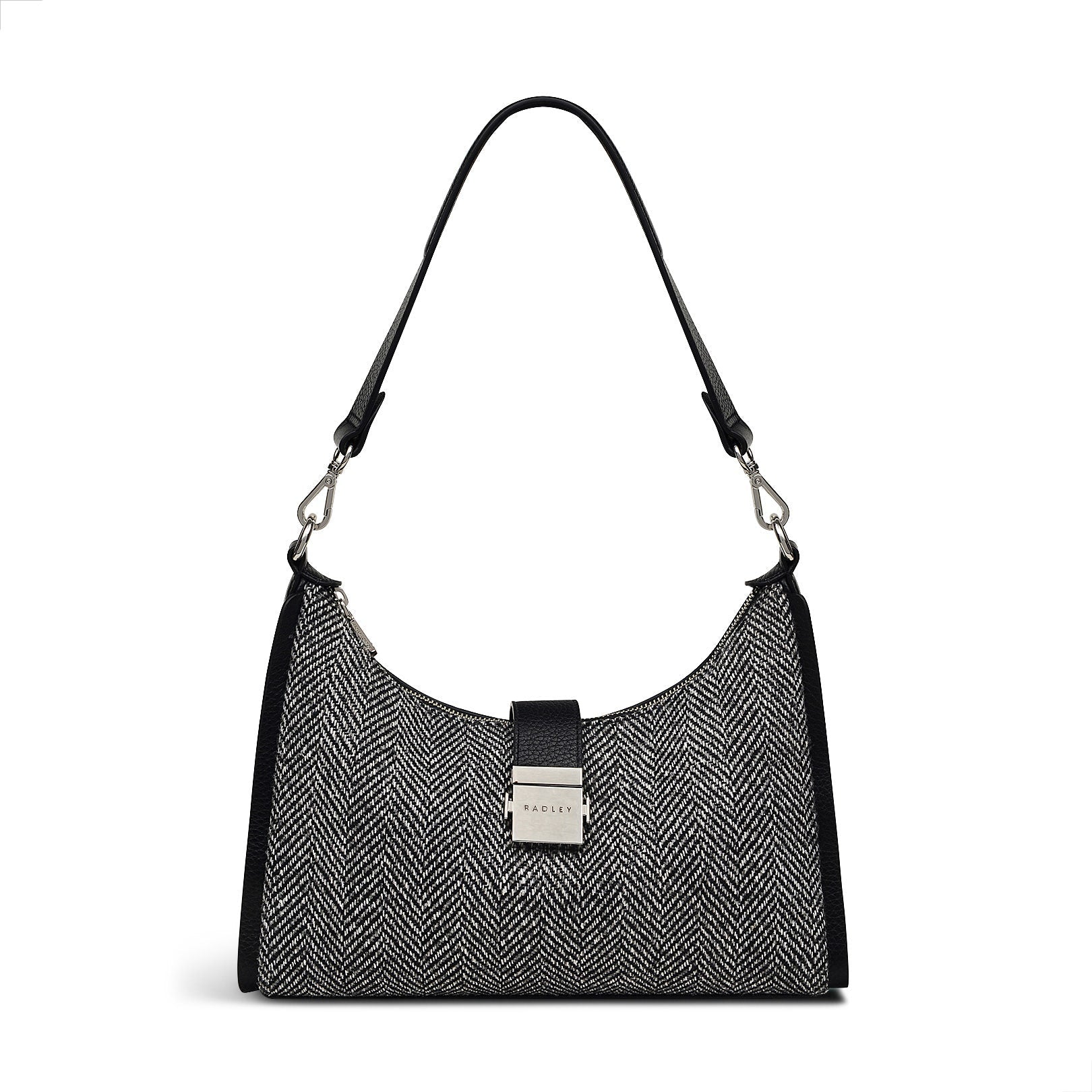 Sloane Street Leather Medium Ziptop Shoulder Bag in Black - H2177001