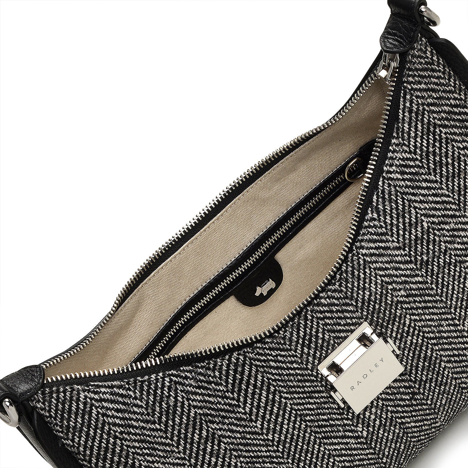 Sloane Street Leather Medium Ziptop Shoulder Bag in Black - H2177001