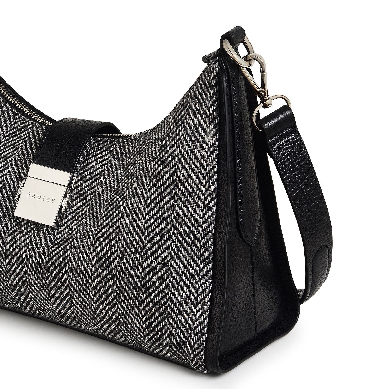 Sloane Street Leather Medium Ziptop Shoulder Bag in Black - H2177001