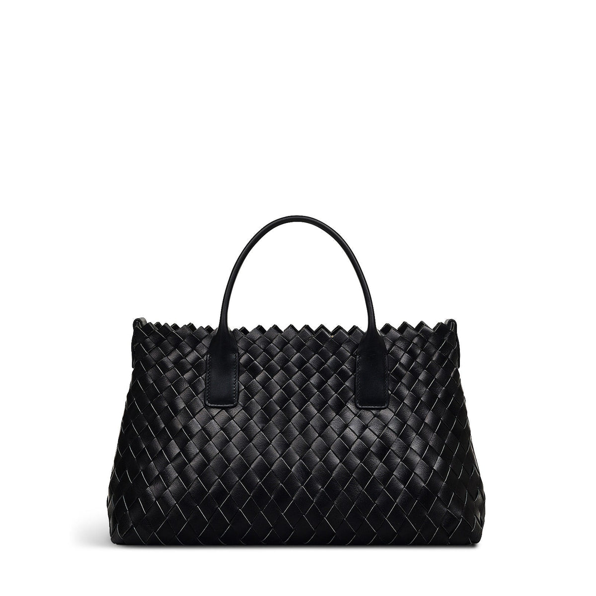 The Goswell Leather Medium Open Top Grab Bag in Black - H2183001