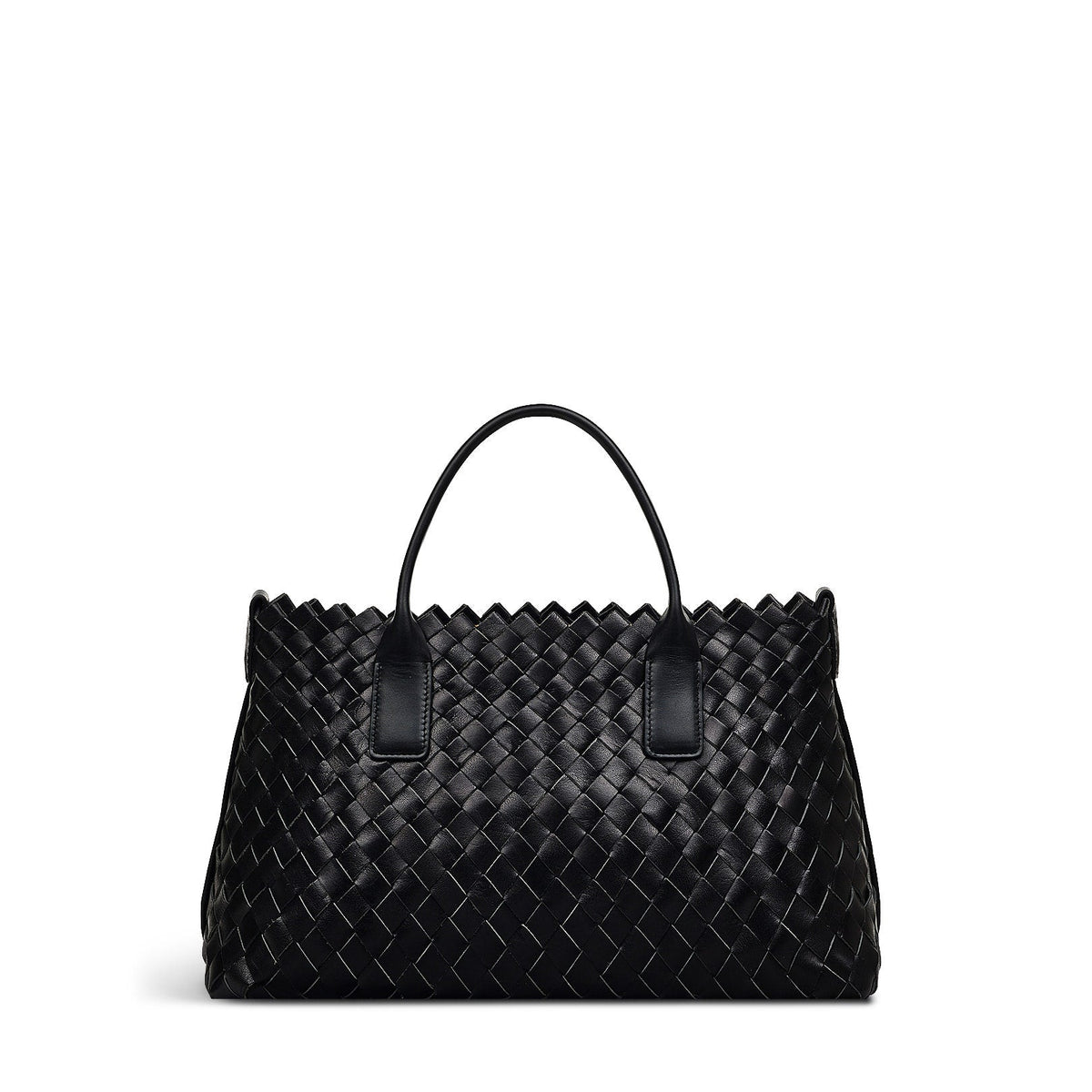 The Goswell Leather Medium Open Top Grab Bag in Black - H2183001