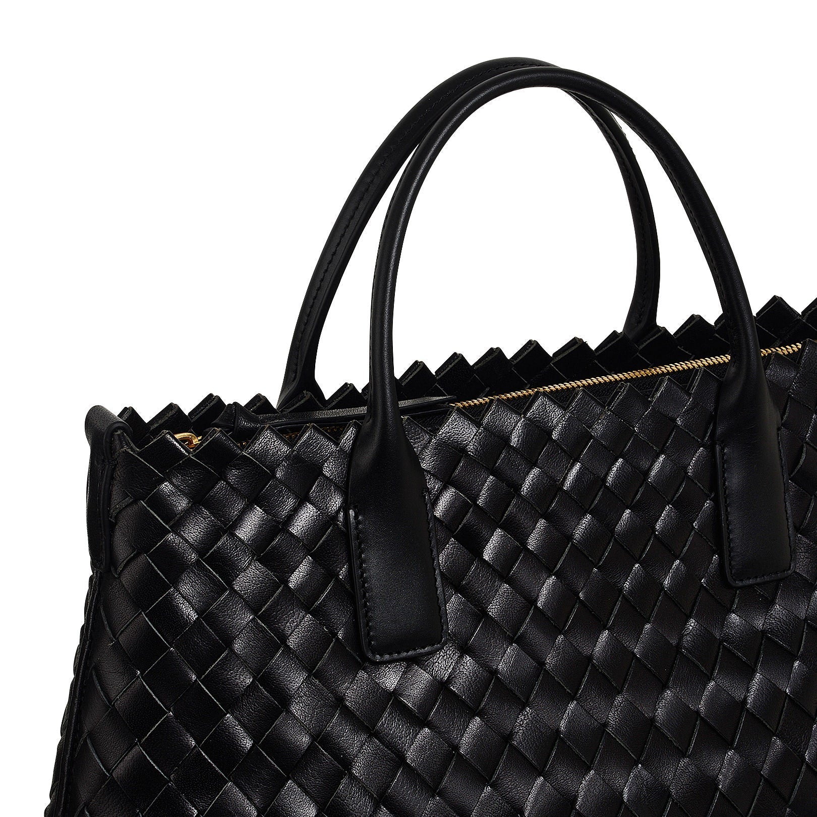 The Goswell Leather Medium Open Top Grab Bag in Black - H2183001