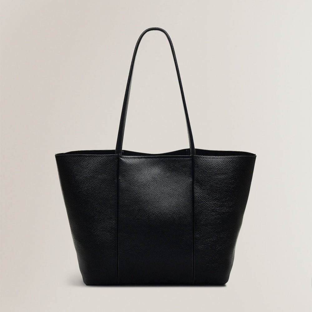 Henrietta Place Leather Large Open Top Tote Bag in Black - H2257001