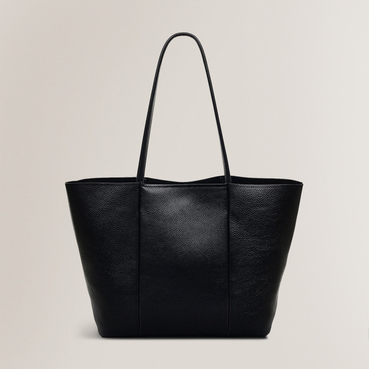 Henrietta Place Leather Large Open Top Tote Bag in Black - H2257001