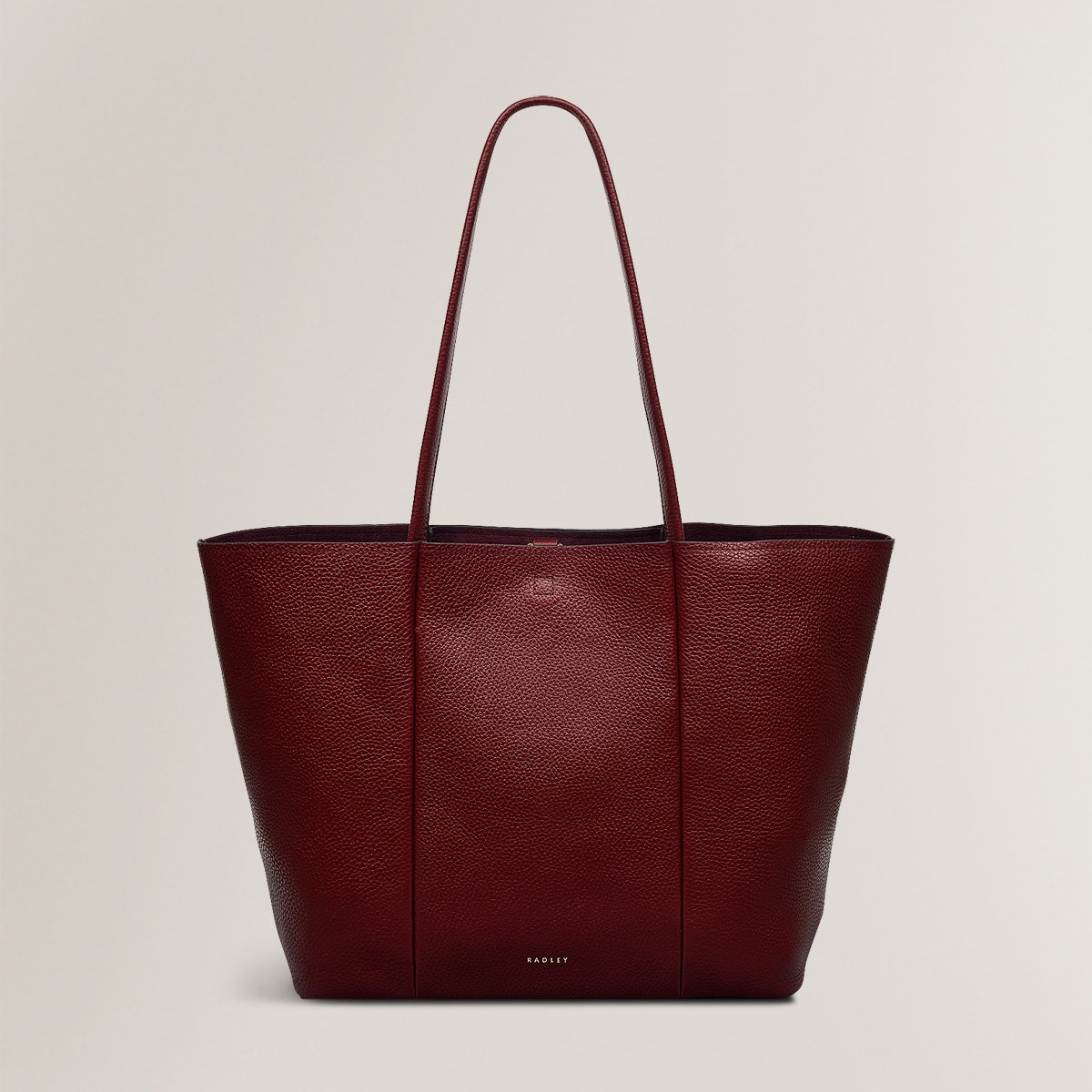 Henrietta Place Leather Large Open Top Tote Bag in Merlot - H2258603