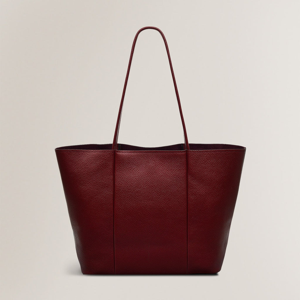 Henrietta Place Leather Large Open Top Tote Bag in Merlot - H2258603