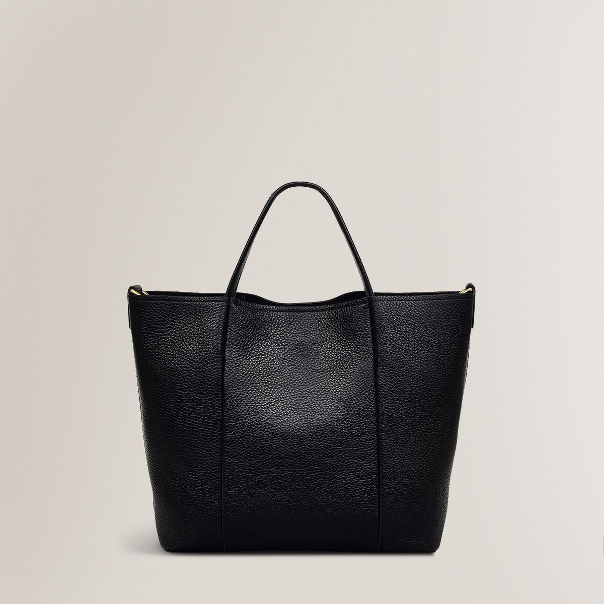 Henrietta Place Leather Medium Open Top Grab Bag in Black - H2260001