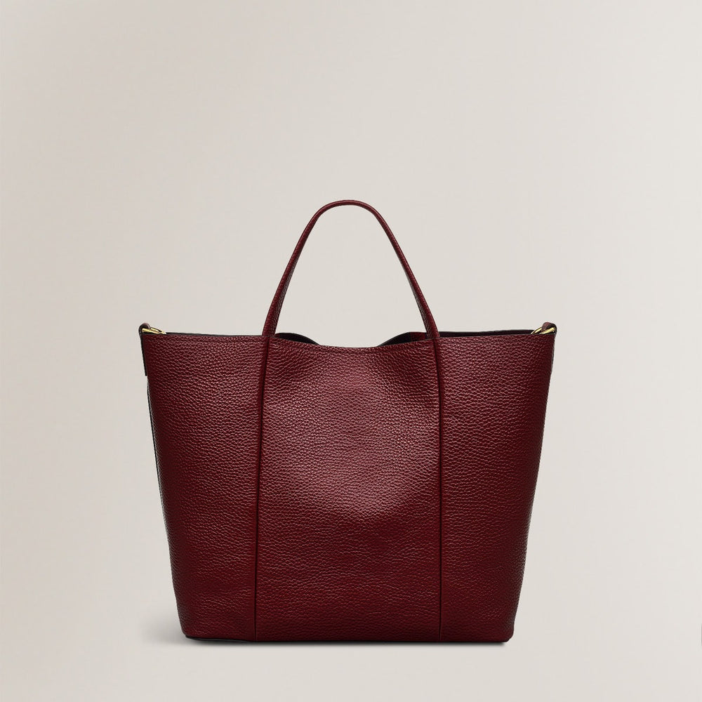 Henrietta Place Leather Medium Open Top Grab Bag in Merlot - H2261603