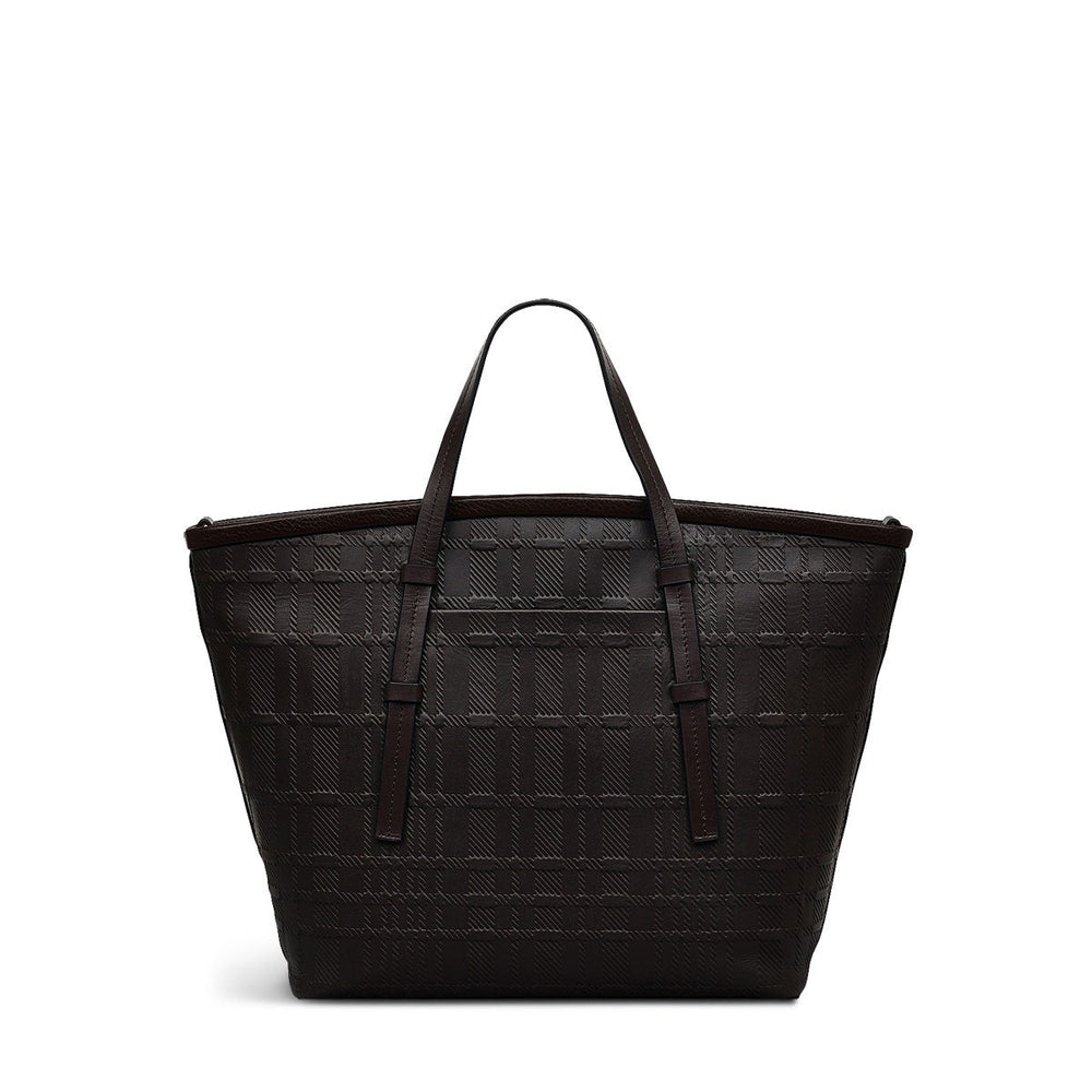 Bridgewater 2.0 Leather Medium Ziptop Grab Bag in Dark Oak - H2303209