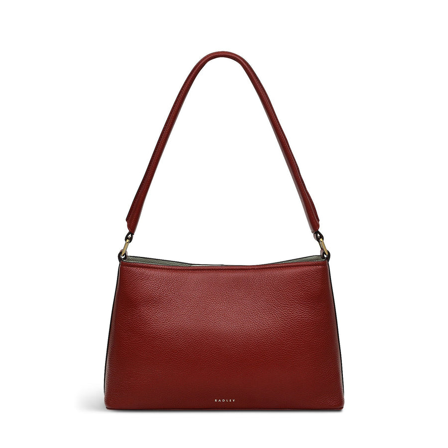 Floral Street Leather Medium Open Top Shoulder Bag in Rust - H2316939