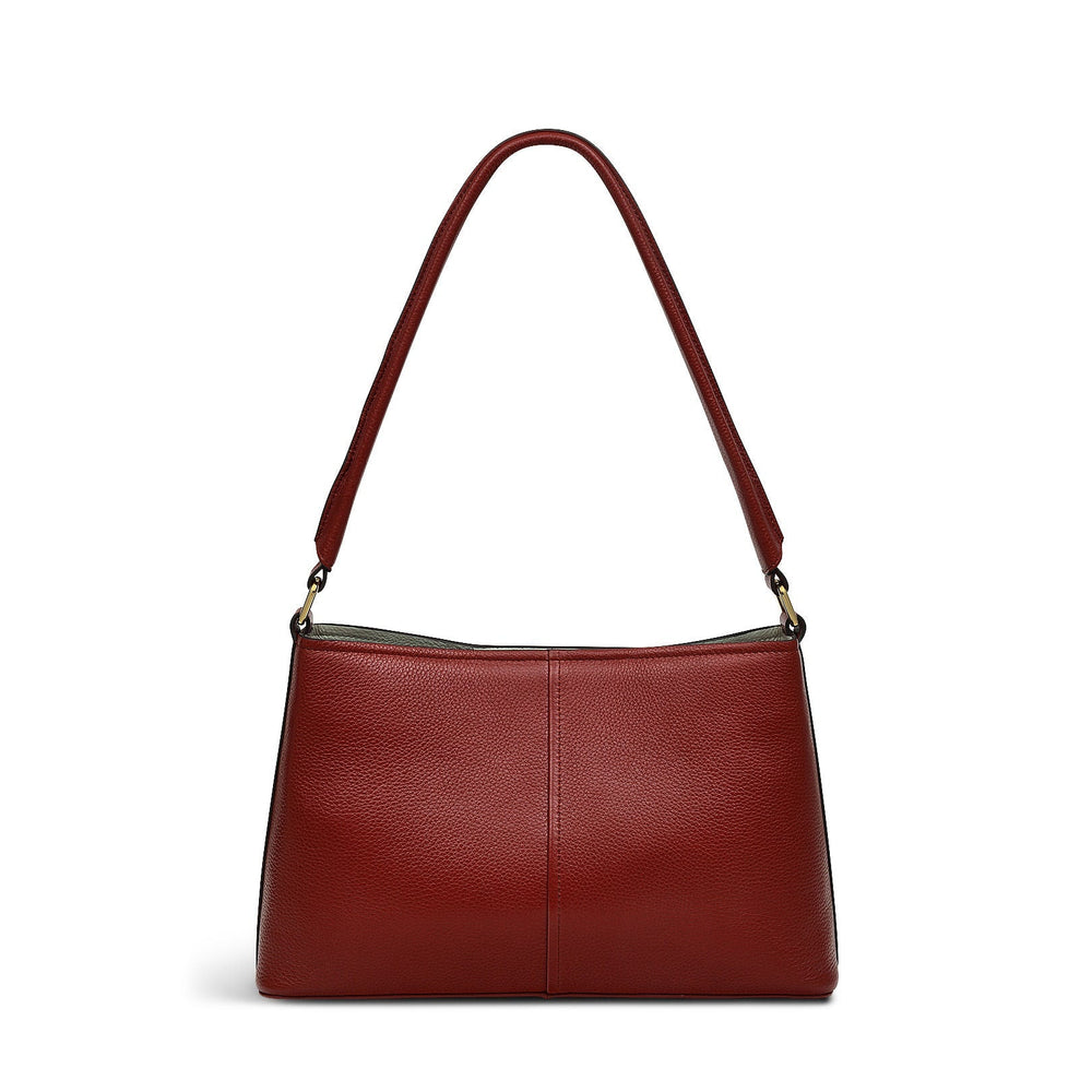 Floral Street Leather Medium Open Top Shoulder Bag in Rust - H2316939