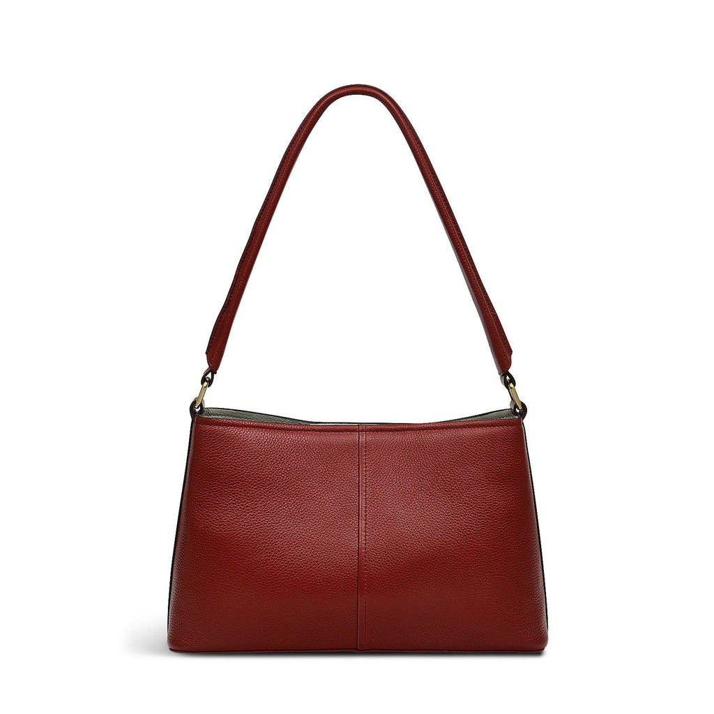 Floral Street Leather Medium Open Top Shoulder Bag in Rust - H2316939