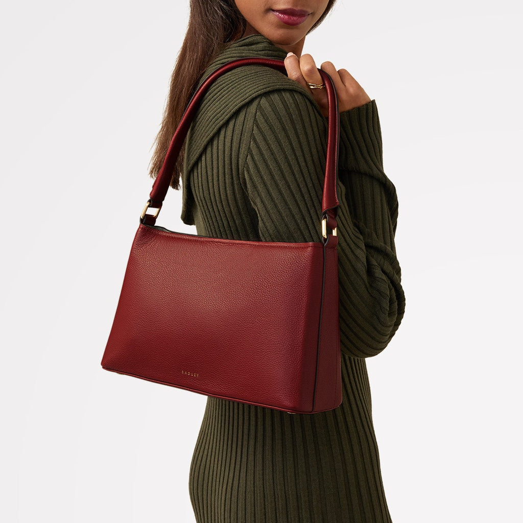 Floral Street Leather Medium Open Top Shoulder Bag in Rust - H2316939