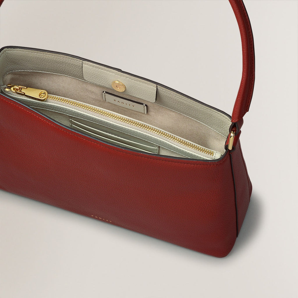 Floral Street Leather Medium Open Top Shoulder Bag in Rust - H2316939